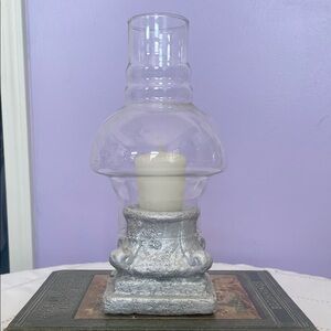 Elegant Glass and Silver Candle Holder